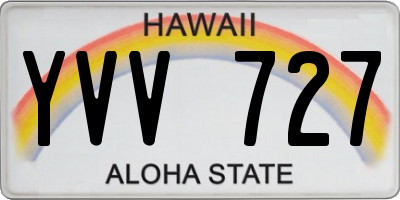 HI license plate YVV727