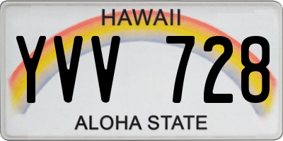 HI license plate YVV728