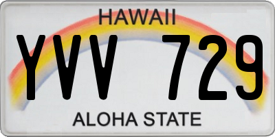 HI license plate YVV729