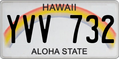 HI license plate YVV732