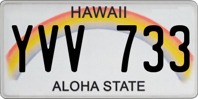 HI license plate YVV733