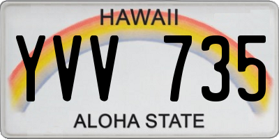 HI license plate YVV735