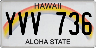 HI license plate YVV736