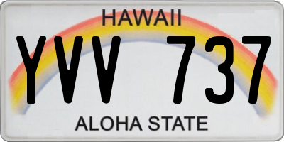 HI license plate YVV737