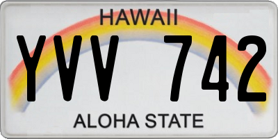 HI license plate YVV742