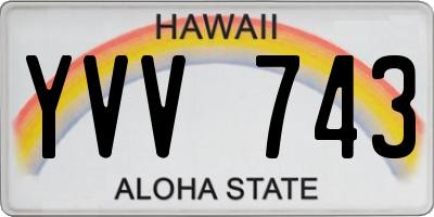 HI license plate YVV743