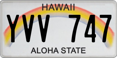 HI license plate YVV747