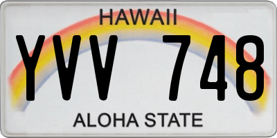 HI license plate YVV748