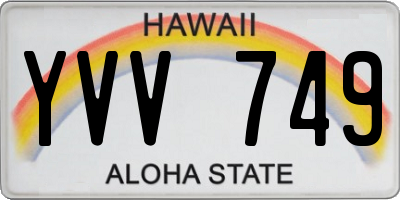 HI license plate YVV749