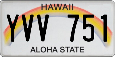 HI license plate YVV751