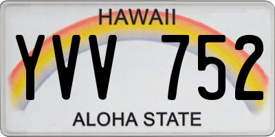 HI license plate YVV752