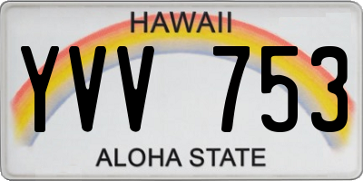 HI license plate YVV753
