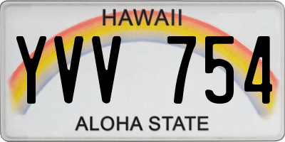 HI license plate YVV754
