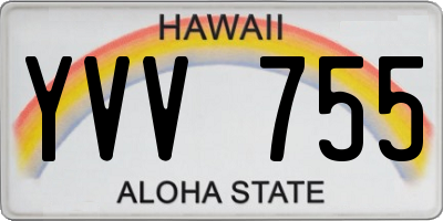 HI license plate YVV755