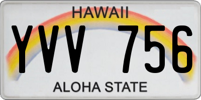 HI license plate YVV756