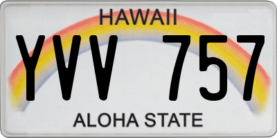 HI license plate YVV757