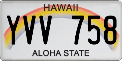 HI license plate YVV758