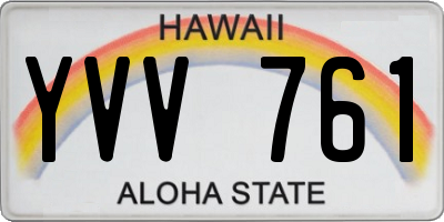 HI license plate YVV761