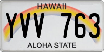 HI license plate YVV763