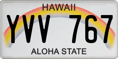 HI license plate YVV767