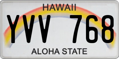 HI license plate YVV768