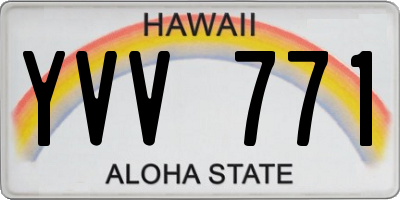 HI license plate YVV771