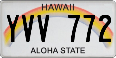 HI license plate YVV772