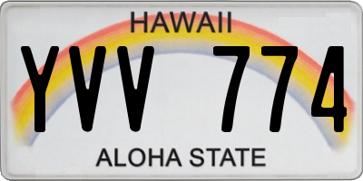 HI license plate YVV774