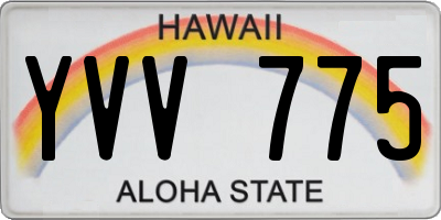 HI license plate YVV775