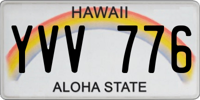 HI license plate YVV776