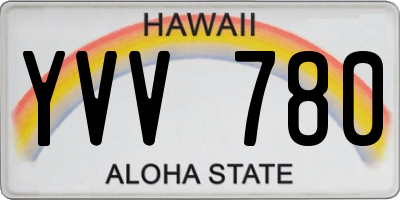 HI license plate YVV780