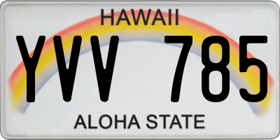 HI license plate YVV785