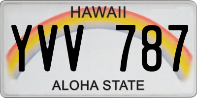 HI license plate YVV787