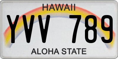 HI license plate YVV789