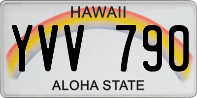 HI license plate YVV790