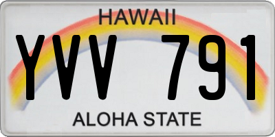 HI license plate YVV791
