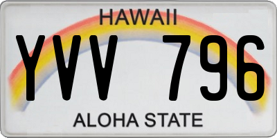 HI license plate YVV796