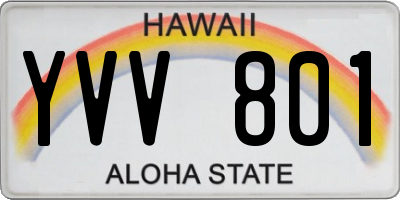HI license plate YVV801