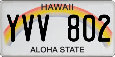 HI license plate YVV802