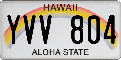 HI license plate YVV804