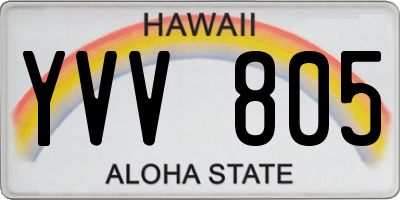 HI license plate YVV805