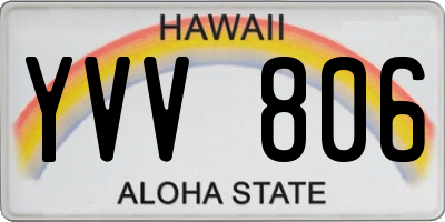 HI license plate YVV806