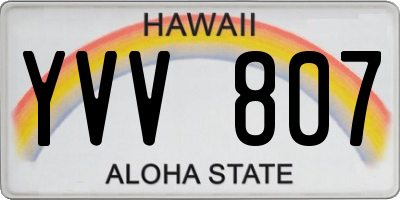 HI license plate YVV807