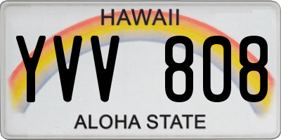 HI license plate YVV808