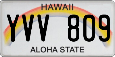 HI license plate YVV809
