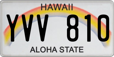 HI license plate YVV810