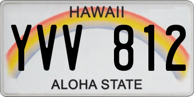HI license plate YVV812