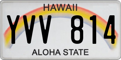 HI license plate YVV814