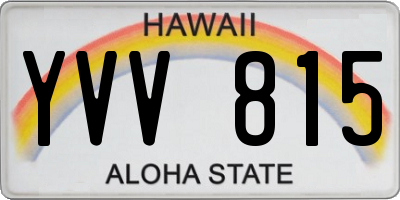 HI license plate YVV815