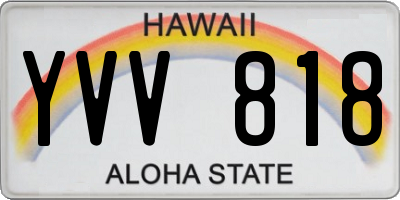 HI license plate YVV818